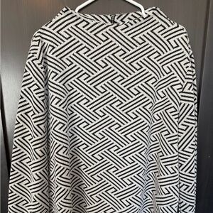 Black & White Geometric Knit Sweater